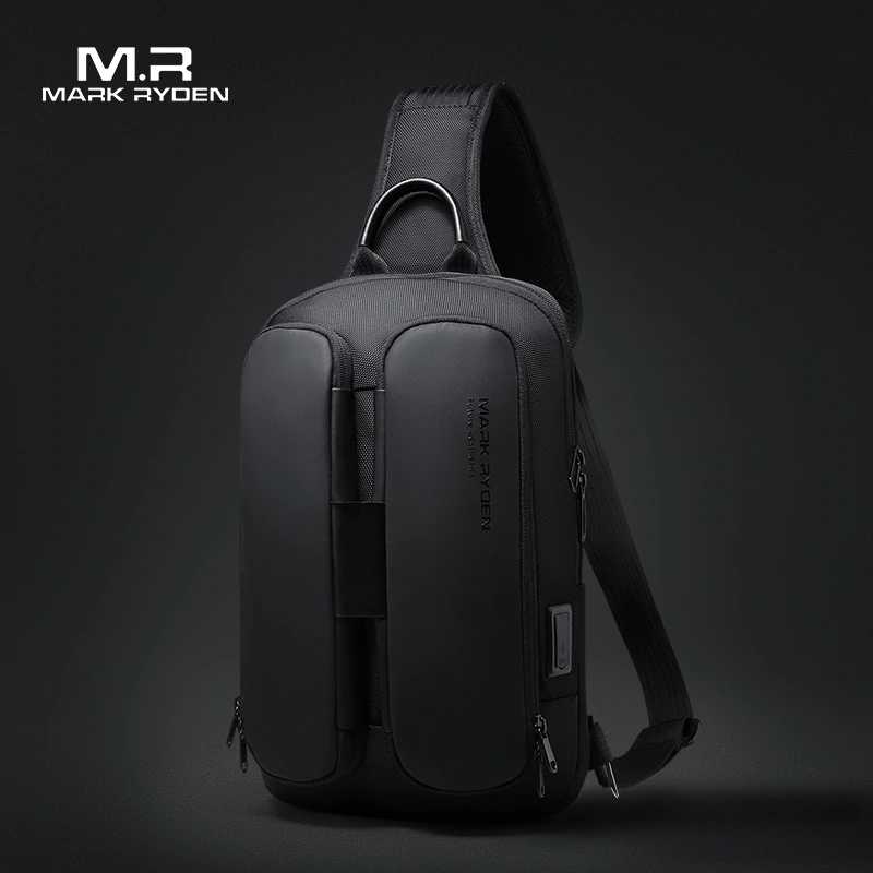 2020 Mark Ryden Shoulder Bag Men USB Charging Men Crossbody Bag Water Repellent Multifunction Sling Bag Fit for 9.7inch Ipad