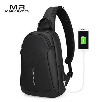 Mark Ryden Multifunction Crossbody Men Bags Waterproof USB Charging Chest  Pack Short Trip Messengers Chest Bag Shoulder Bag Male