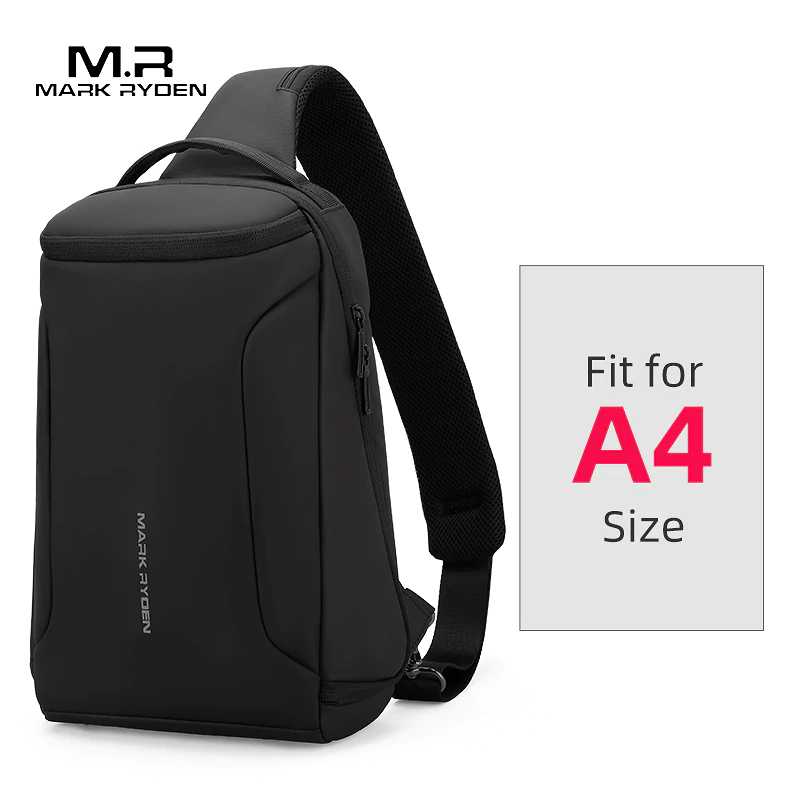 Fashion (black)Men's Crossbody Bags Men's USB Chest Bag
